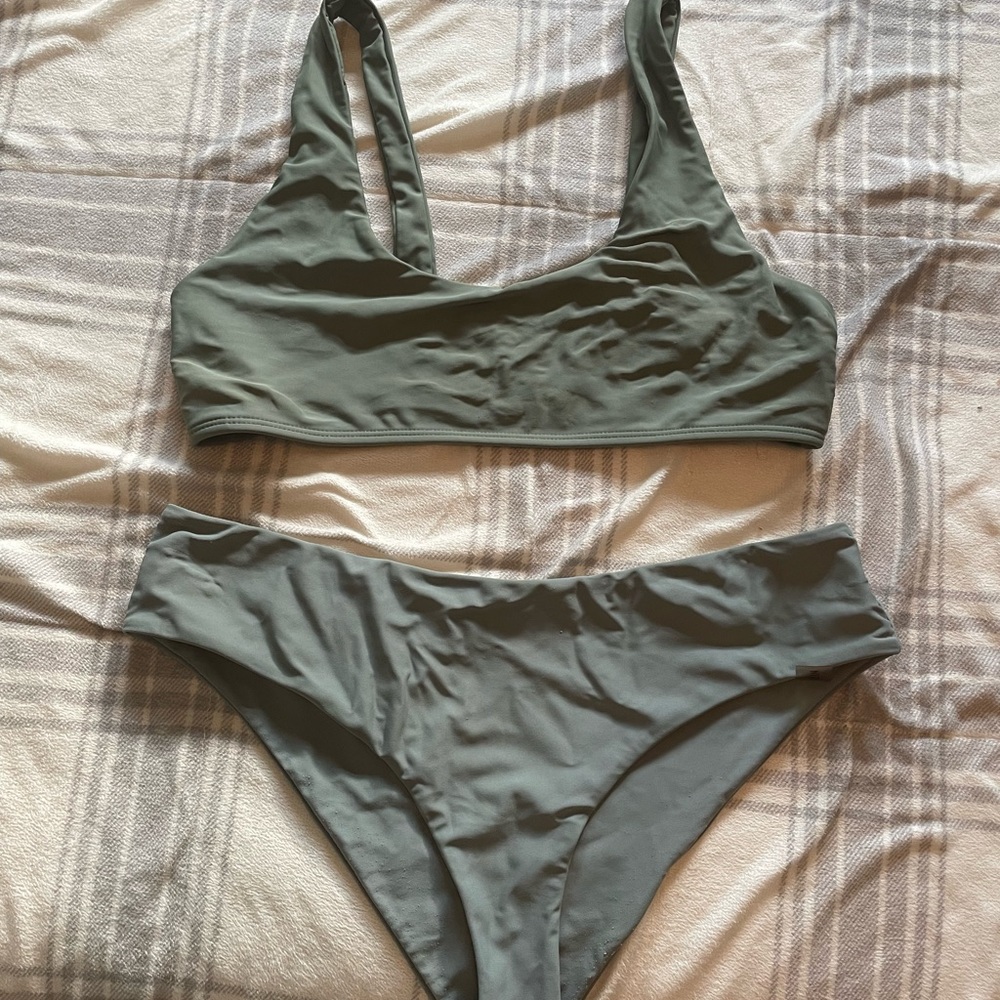 shein bikini sage green size medium
